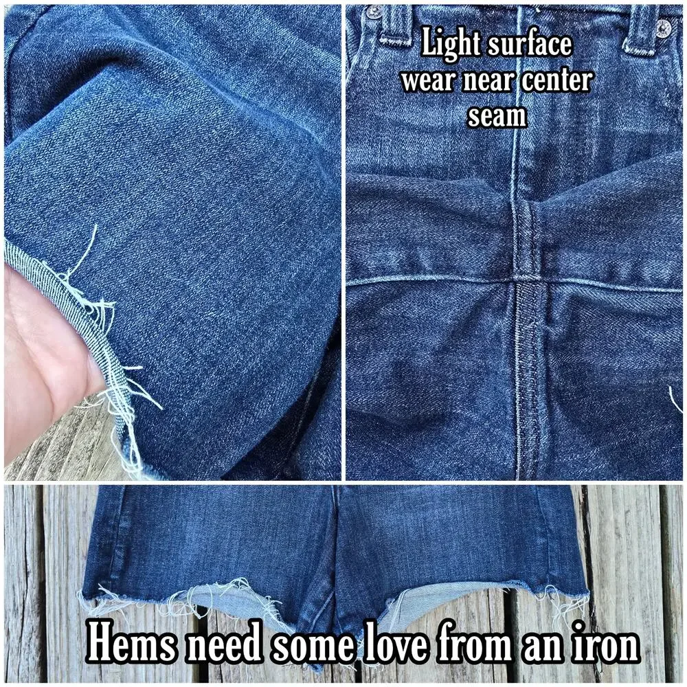 Hi-Rise Cutoff Shorts AEO Size 6 Curvy Shortie Dark Stretch Denim Jean Super Hi - Picture 4 of 6